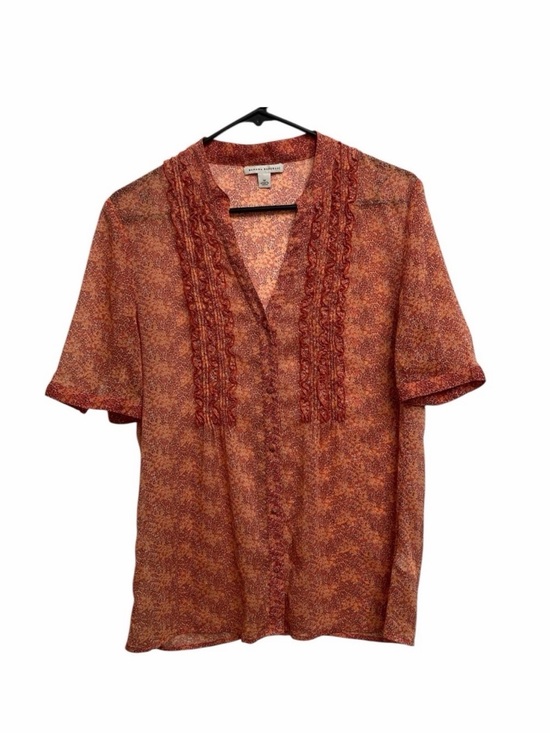 Banana Republic Tops - 3/$20 Banana Republic Sheer Ruffled Floral Blouse Top Women Medium Orange Summer